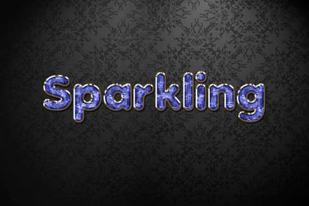 Blue Sparkling Jewelry Text Effect