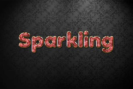 Red Sparkling Jewelry Text Effect