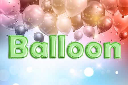 Green Foil Balloon Text Effect