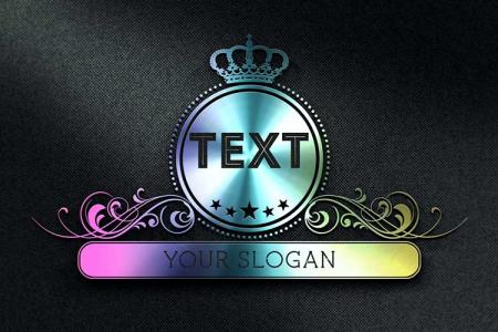 Text Logo 3D Metal Galaxy