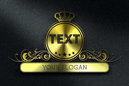 Text Logo 3D Metal Gold