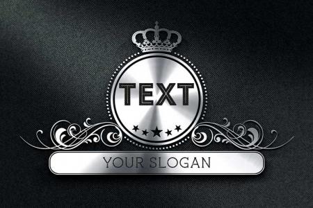 Text Logo 3D Metal Silver