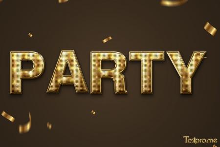 Create decorative gold glitter 3D text effect online