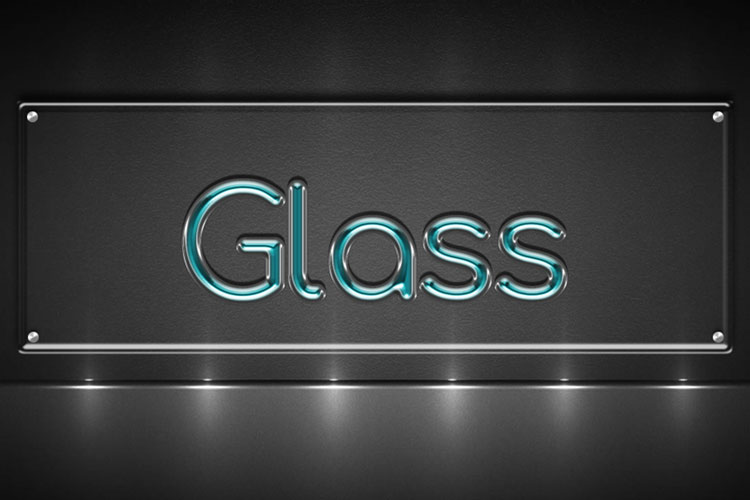 Cyan Glass Text Effect