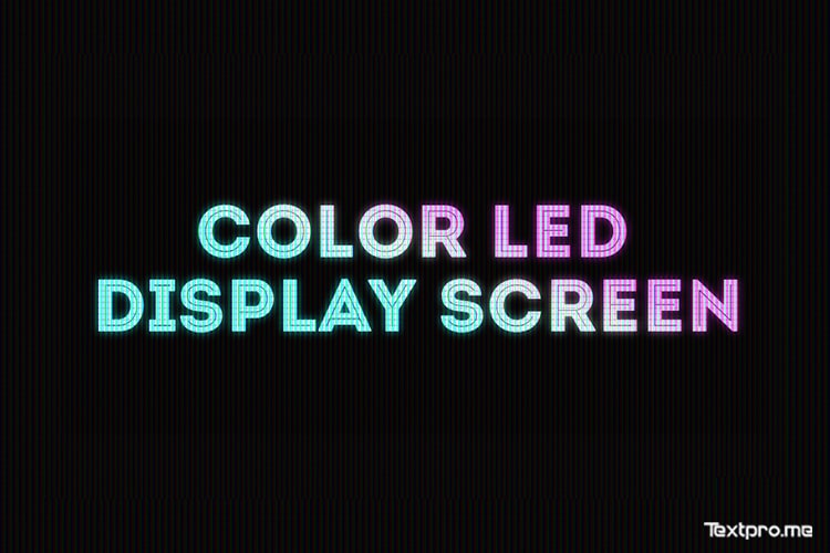 Color LED display screen text effect