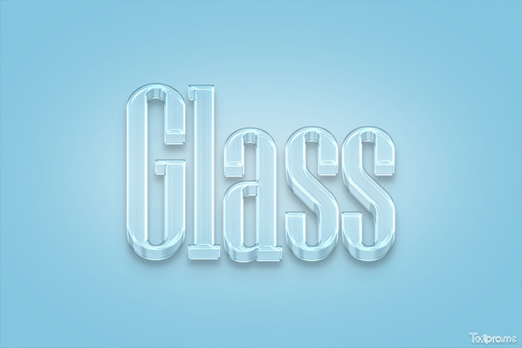 Create 3D style glass text effect online