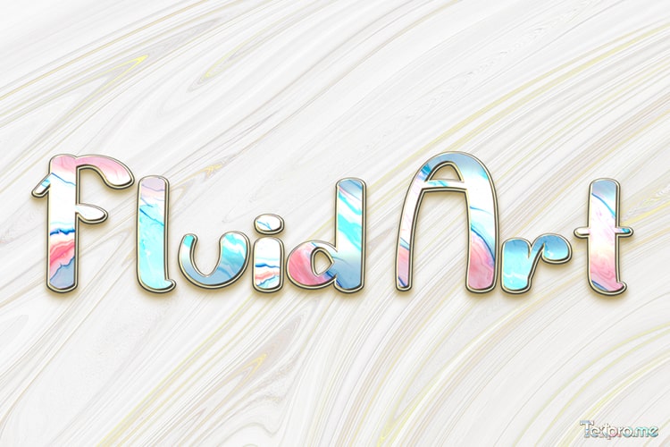 Fluid art metal paint text effect maker